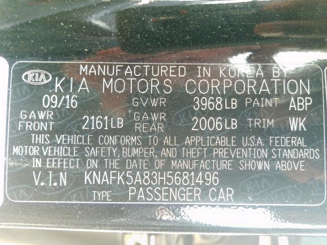 2017 KIA FORTE LX KNAFK5A83H5681496