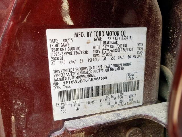 2016 FORD F 350 1FT8W3BT6GEA63580