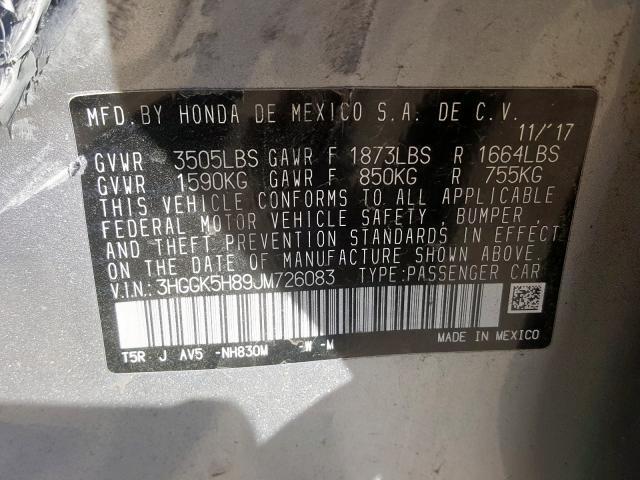 2018 HONDA FIT EX 3HGGK5H89JM726083