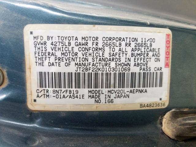 2001 TOYOTA CAMRY CE JT2BF22K010301069