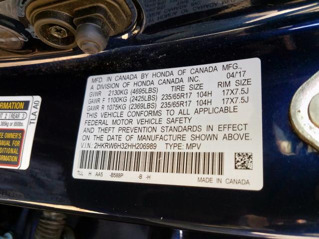 2017 HONDA CR-V LX 2HKRW6H32HH206989