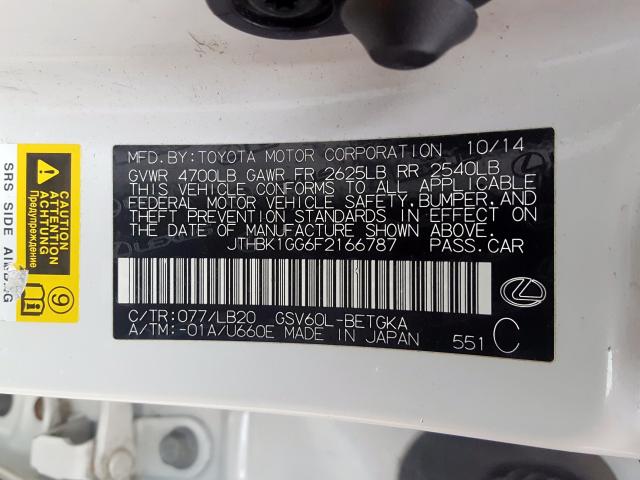 Auction sale of the 2015 LEXUS ES350 , vin: JTHBK1GG6F2166787, lot number: 34636210