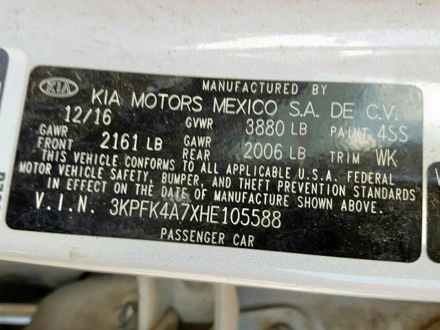 3KPFK4A7XHE105588 Kia Forte Lx 2017. Фото: 9