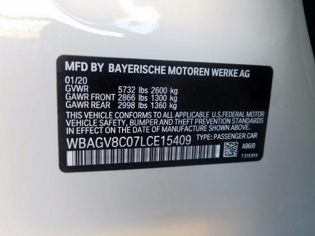 VIN WBAGV8C07LCE15409 2020 BMW 8 Series, M850XI no.10