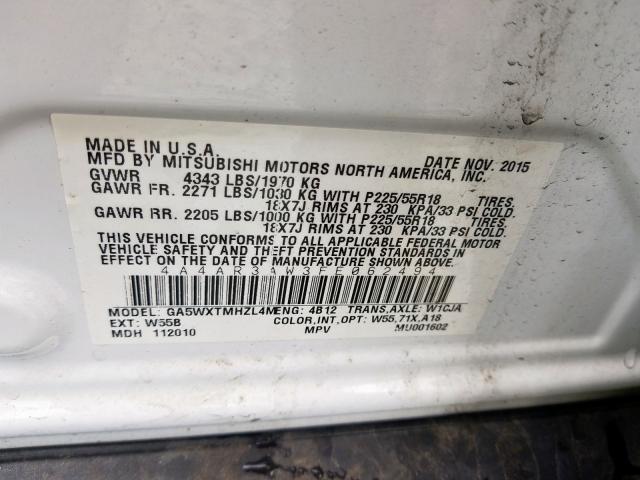 2015 MITSUBISHI OUTLANDER 4A4AR3AW3FE062494