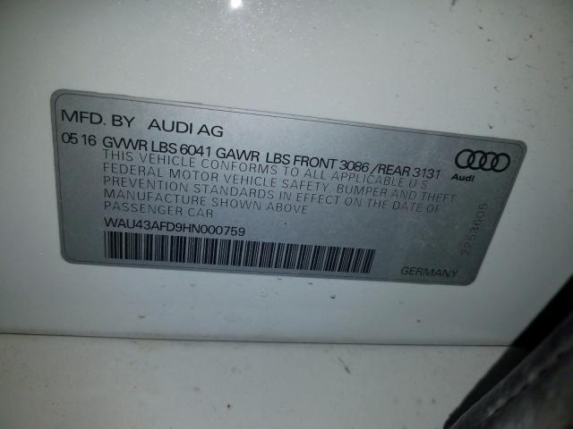 2017 AUDI A8 L QUATT - WAU43AFD9HN000759