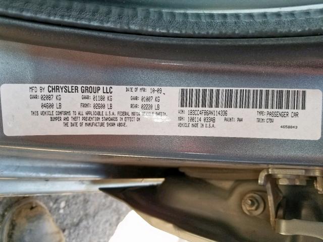 2010 DODGE AVENGER SX 1B3CC4FB6AN114336