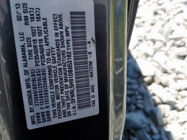 2013 HONDA ODYSSEY TO 5FNRL5H91DB053182