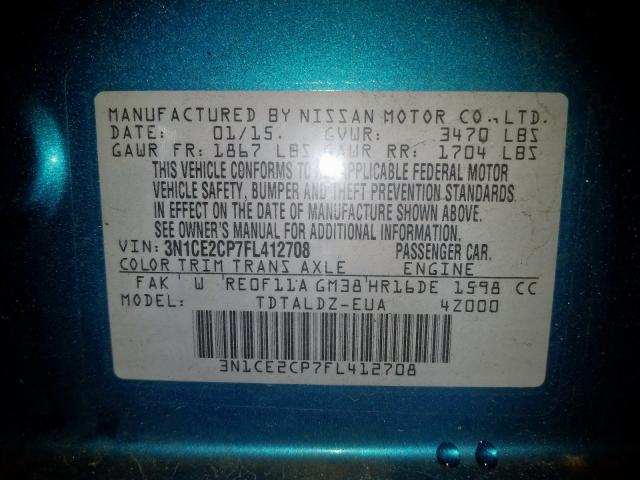 2015 NISSAN VERSA NOTE 3N1CE2CP7FL412708