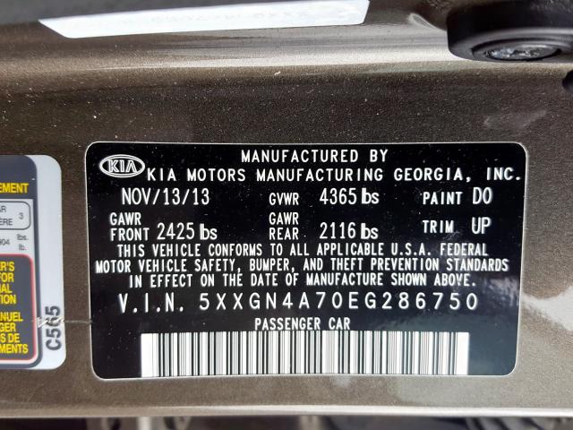 2014 KIA OPTIMA EX 5XXGN4A70EG286750