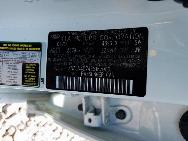 2014 KIA CADENZA PR KNALN4D74E5167000