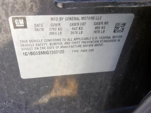 2016 CHEVROLET CRUZE PREM 1G1BG5SM6G7303120
