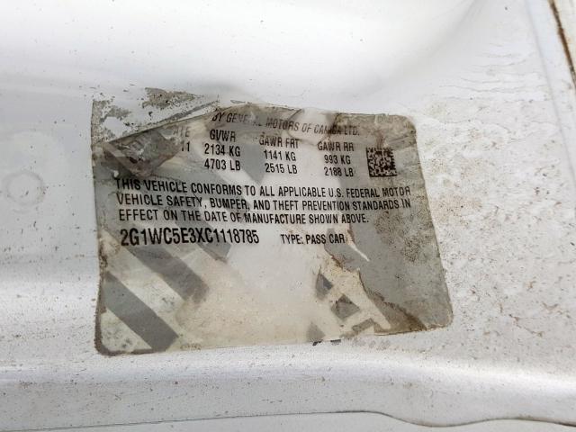 2012 CHEVROLET IMPALA LTZ 2G1WC5E3XC1118785
