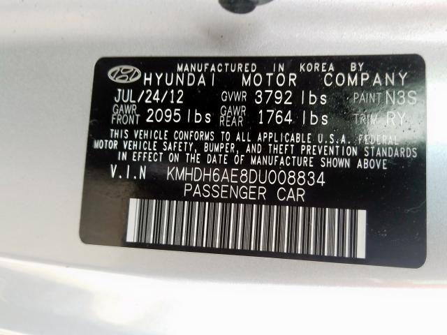 2013 HYUNDAI ELANTRA CO KMHDH6AE8DU008834