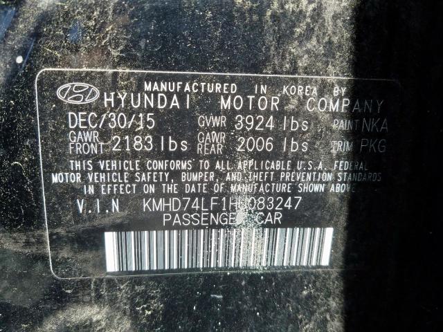 2017 HYUNDAI ELANTRA SE KMHD74LF1HU083247