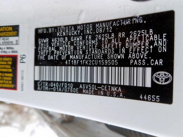 2014 TOYOTA CAMRY 4T1BF1FK2CU159505