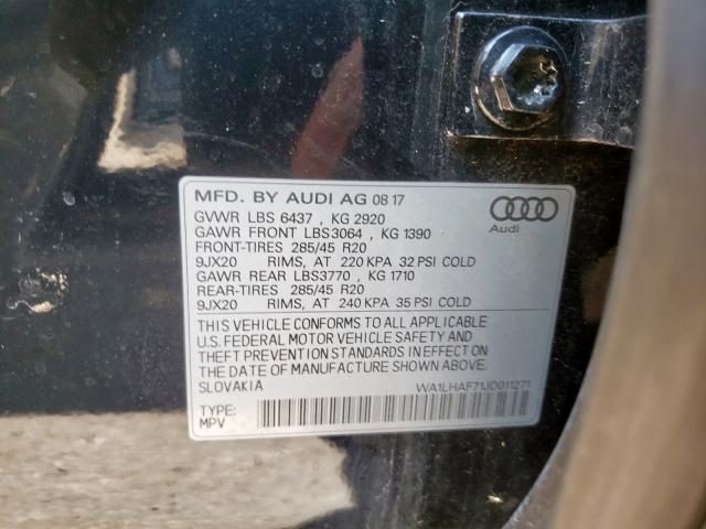 VIN WA1LHAF71JD011271 2018 Audi Q7, Premium Plus no.10