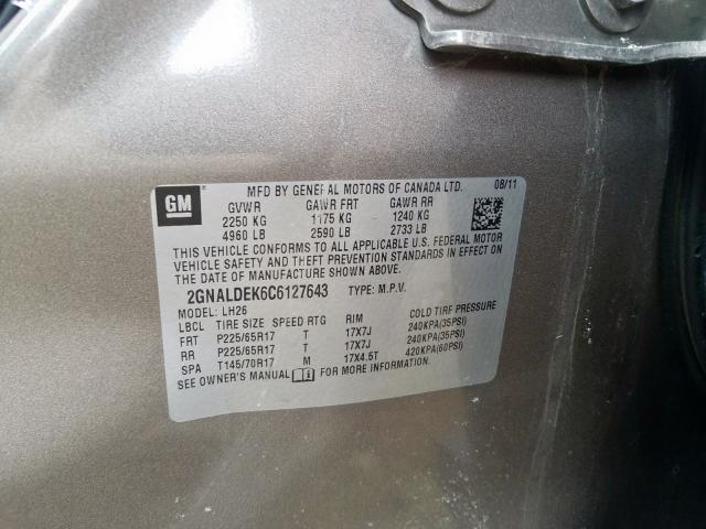 2012 CHEVROLET EQUINOX LT 2GNALDEK6C6127643