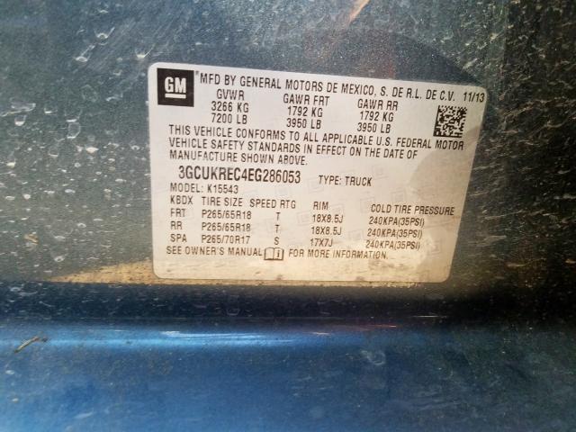 2014 CHEVROLET SILVERADO 3GCUKREC4EG286053