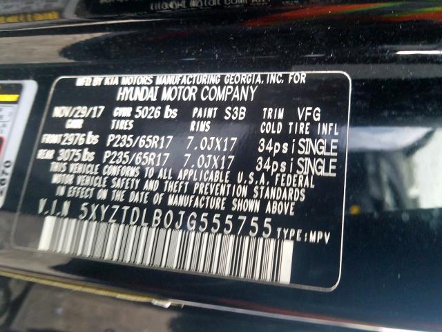 2018 HYUNDAI SANTA FE 5XYZTDLB0JG555755