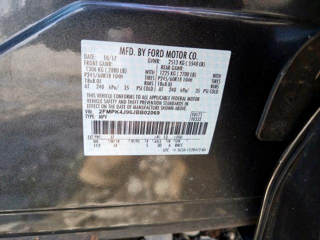 2018 FORD EDGE SEL 2FMPK4J96JBB02069