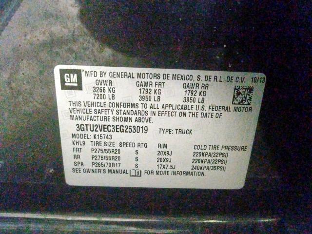 2014 GMC SIERRA K15 3GTU2VEC3EG253019