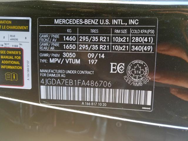 2015 MERCEDES-BENZ ML 63 AMG 4JGDA7EB1FA486706