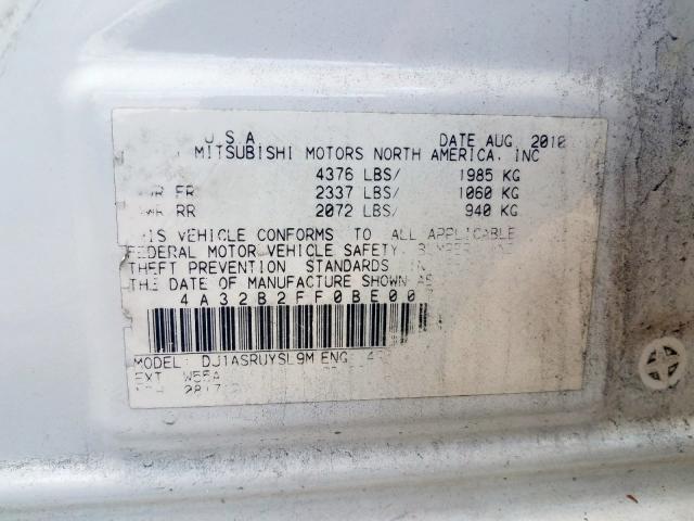 2011 MITSUBISHI GALANT FE 4A32B2FF0BE007785