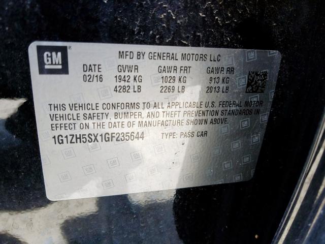 2016 CHEVROLET MALIBU PRE 1G1ZH5SX1GF235644