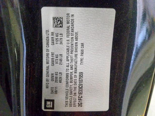 2012 CHEVROLET CAMARO LT 2G1FC1E33C9107959