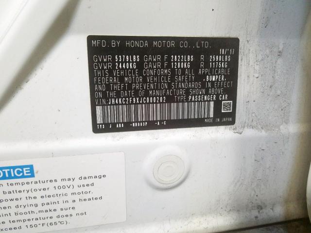 2018 ACURA RLX SPORT - JH4KC2F9XJC000202