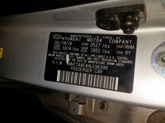 2017 HYUNDAI ACCENT SE KMHCT4AE4HU196398