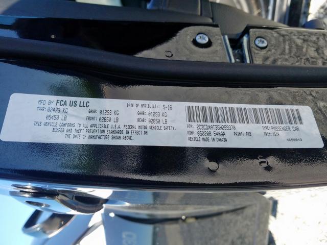 2016 DODGE CHARGER PO 2C3CDXAT3GH259370