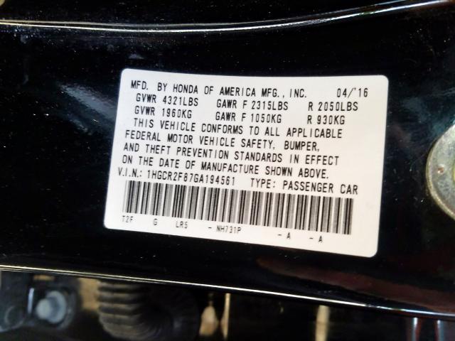 2016 HONDA ACCORD EXL 1HGCR2F87GA194561