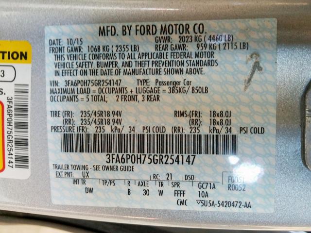 Ford Fusion (North America) 2015 -auction- 9