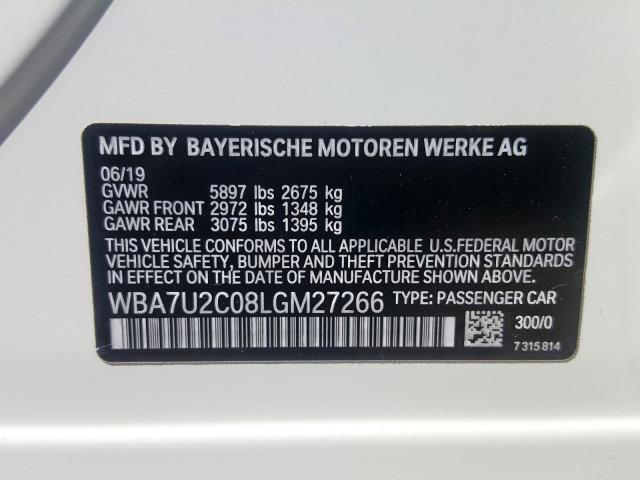 2020 BMW 750 XI WBA7U2C08LGM27266