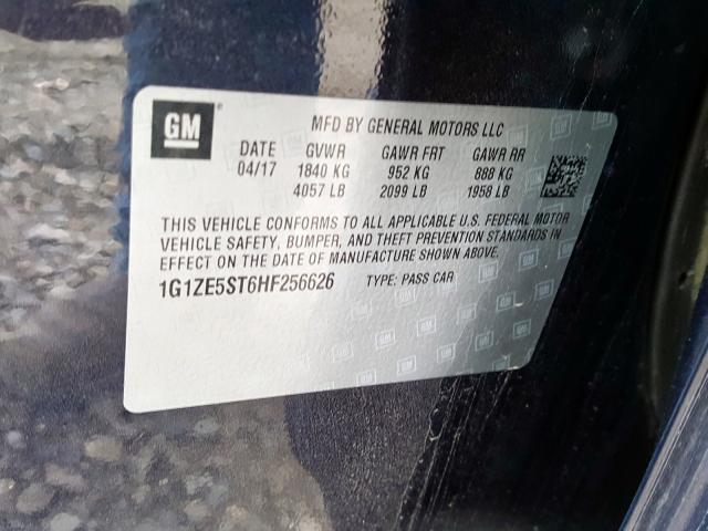 2017 CHEVROLET MALIBU LT 1G1ZE5ST6HF256626