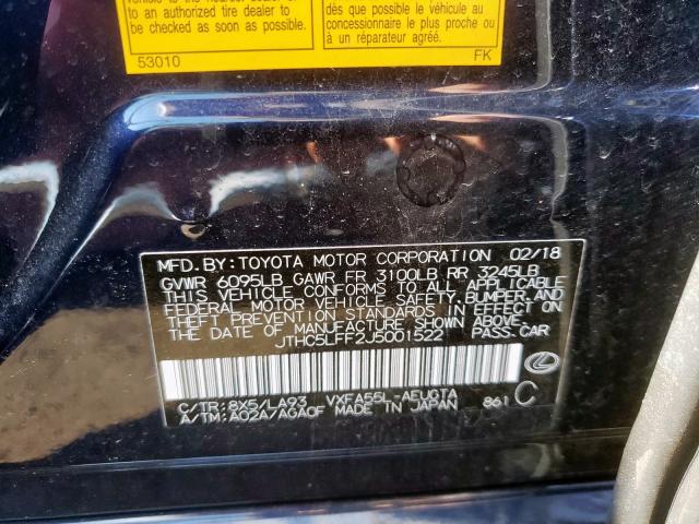 2018 LEXUS LS 500 JTHC5LFF2J5001522