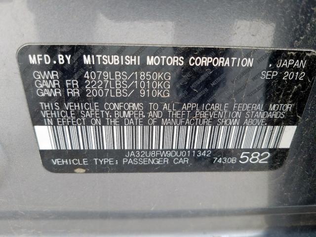 2013 MITSUBISHI LANCER GT JA32U8FW9DU011342