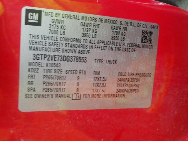 2013 GMC SIERRA K15 3GTP2VE73DG378553
