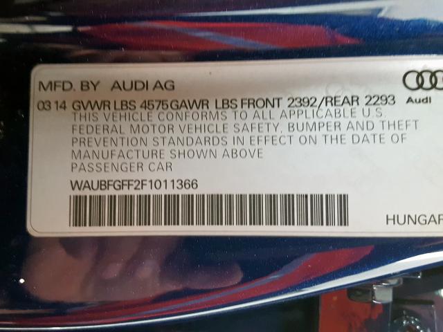 2015 AUDI S3 PREMIUM WAUBFGFF2F1011366