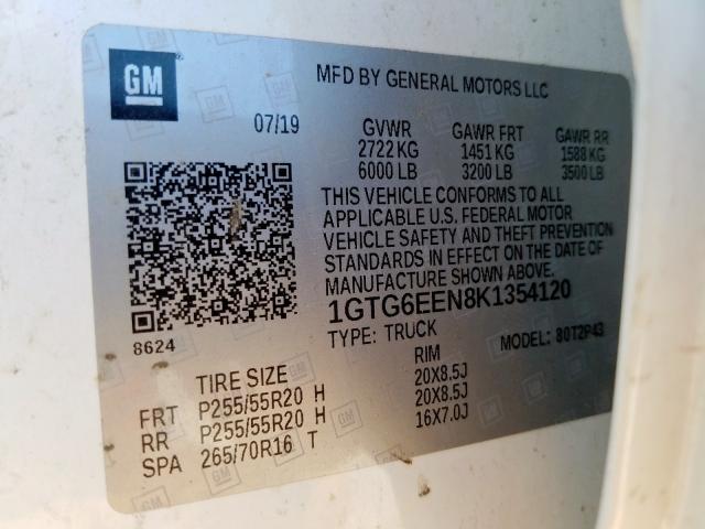 2019 GMC CANYON DEN 1GTG6EEN8K1354120