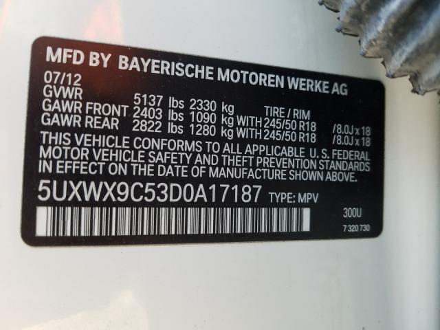 VIN 4JGDA5HB0DA240212 2013 BMW X3 XDRIVE2 no.10