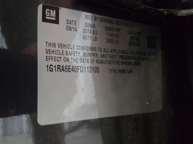 VIN 1G1RA6E40FU113105 2015 Chevrolet Volt no.10