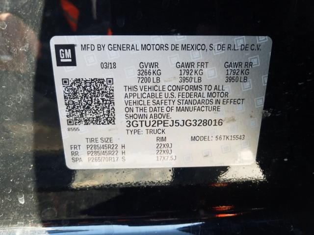 2018 GMC SIERRA K15 3GTU2PEJ5JG328016