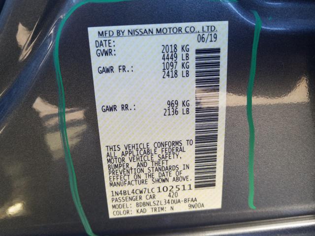 2020 NISSAN ALTIMA SR 1N4BL4CW7LC102511