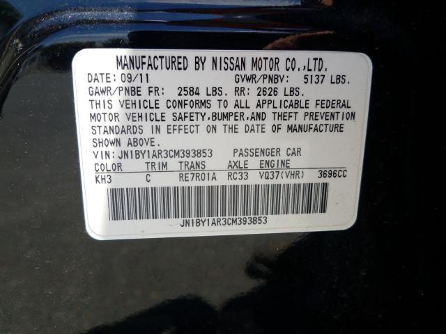 2012 INFINITI M37 X JN1BY1AR3CM393853