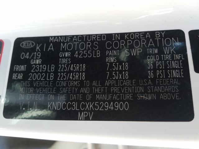 2019 KIA NIRO EX KNDCC3LCXK5294900