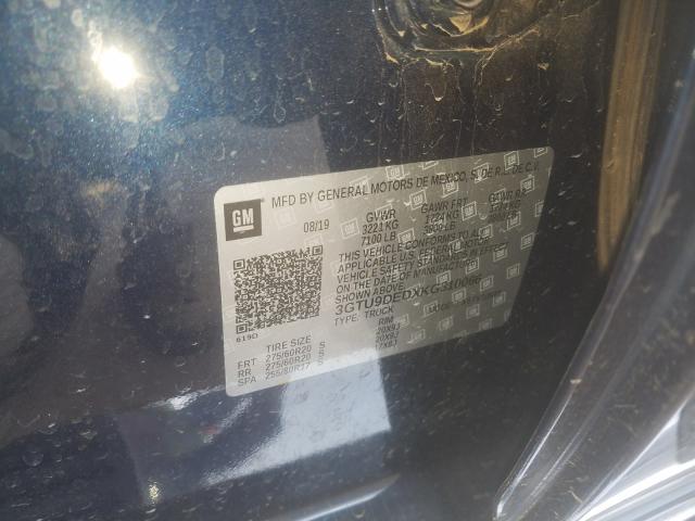 2019 GMC SIERRA K15 3GTU9DEDXKG310066