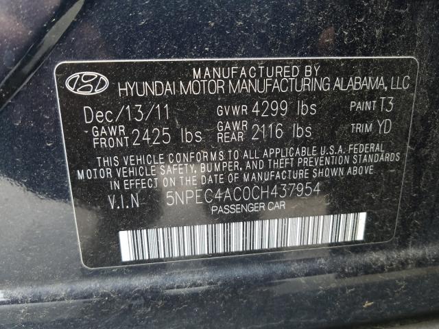 2012 HYUNDAI SONATA SE 5NPEC4AC0CH437954